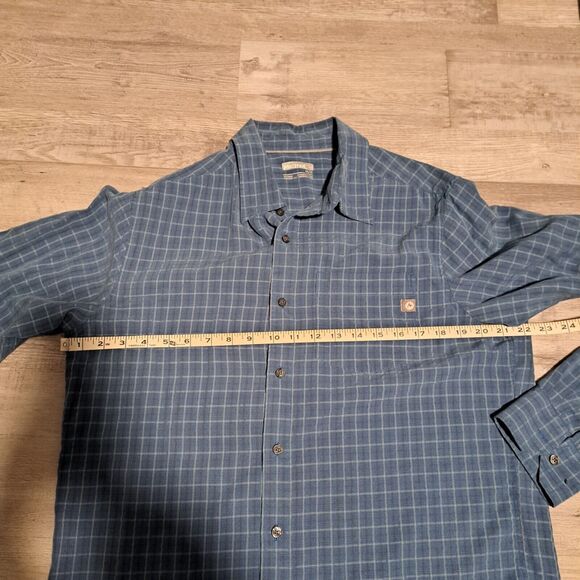 Marmot Shirt Mens Medium Blue Plaid Long Sleeve Button Up Outdoor Hiking Casual - Picture 8 of 12